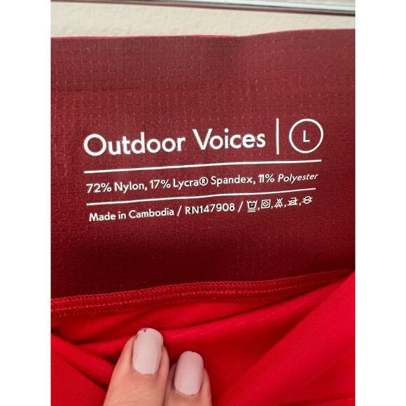 Outdoor Voices Coral Leggings Back Pocket Size Large - Picture 4 of 5